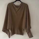 Cashmere-like Batwing Jumper - Chocolate