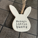 Ceramic Hanging Quotable Bunny - 2 quotes