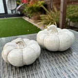 Beige Mottled Ceramic Pumpkins - Large