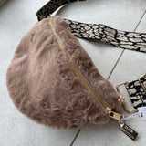 Eliza Gracious - Faux Fur Crossbody Bag Taupe