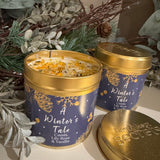 Best Kept Secrets Christmas - Elegance Gold Tin Candle Collection&nbsp;
Presented in a festive gold tin with images of gold pine cones, snowflake, stars on a festive blue background
Fragrance with sparkling golden glitter for that elegant finishing touch;&nbsp;
A Winter's Tale - Cassis, Lily Rose &amp; Vanilla