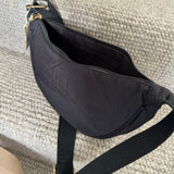 Fabric Sling Cross Body Bag - Black