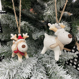 Ceramic Red Nose Reindeer Hanging Decoration 8cm Available in Grey hat or Red hat 