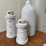 Coastal Collection - Standing Lighthouse Ornament with LED Lights
Available in 2 sizes: Small 9.5cm &amp; Large 14.4cm