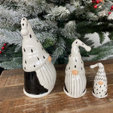 Black & White Ceramic Standing Santa - 3 sizes