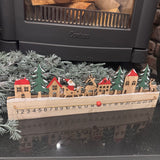 Long Wooden Advent Calendar with Santa's sleigh & village