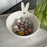 White Ceramic Rabbit Ears Trinket Bowl 8cm