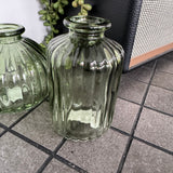 Small Glass Bottle Vases Green - 3 styles