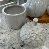 White Ceramic Acorn Jar