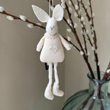 Small White Hanging Bunny 17cm