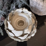 Natural Stoneglazed Artichoke candle holder