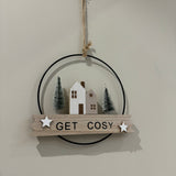 Christmas Metal Ring Hanging Frame - Get cosy