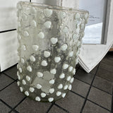 Glass White heart mosaic Vase H17cm