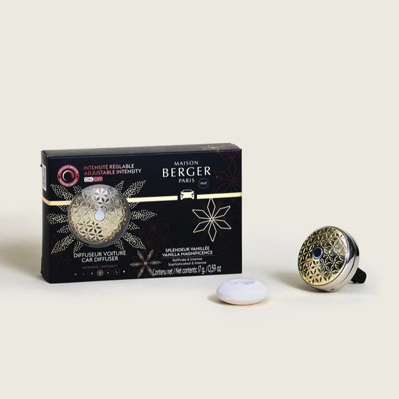 Maison Berger - Illusion Car Diffuser Set 
Adjustable Pomelis Diffuser Set with Vanilla Magnificence Fragrance
7860 / 007860