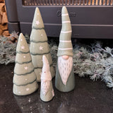 Christmas Ceramic Green Santa - 2 sizes