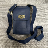 Faux Leather Mini Body Bag - Navy