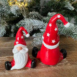 Christmas Ceramic Red and White Gonk with star hat - Large