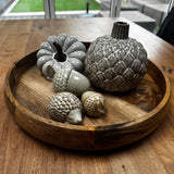 Round Natural Wood multi-toned Styling serving Tray Dia 40cm and depth 7cm