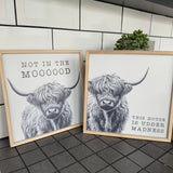 Highland Cow Frame Picture- 'This House is Udder Madness!'