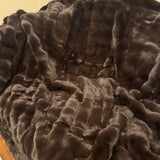 Malini Faux Soft Square Raffles Throw - Chocolate