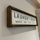 Rectangular Framed White Plaque - Laundry Room