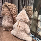 Fabric Fluffy Tree with star topper H35cm