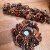 Pinecone & Foliage T-light Holder 51cm