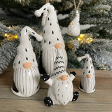 Black & White Ceramic Small Sitting Santa