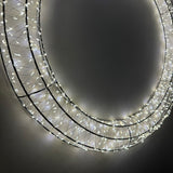 Silver Light Up Round Wreath 60cm