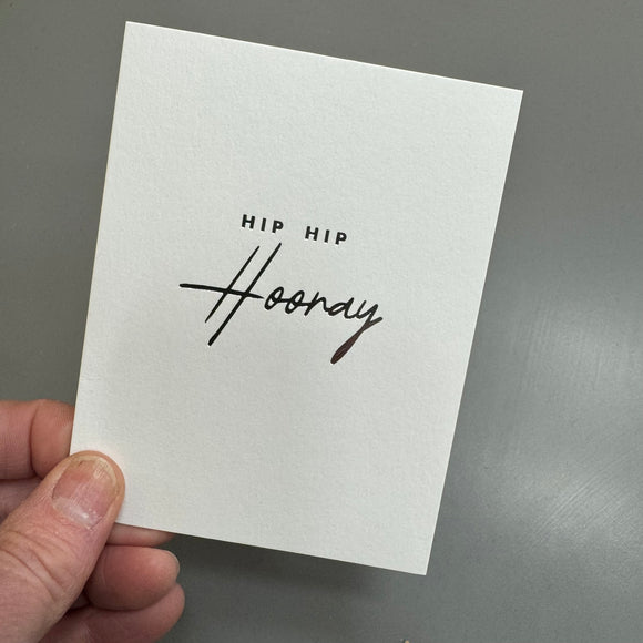 Chalk UK Card Collection - Simple designs but classy



White card 118x90mm, blank inside for your own personal message;

Silver foil quote - 'Hip Hip Hooray' 