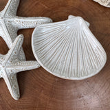 Coastal Collection - Small Off-white/neutral Porcelain Shell-shaped Dish 13cm