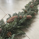 Green snowy Pine & Pinecone Garland 180cm