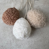 Soft Hanging Sherpa Eggs 9cm - 3 colours