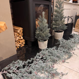 Faux Pine Tree in woven-like clay pots - 2 sizes