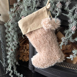 Faux fur Neutral Christmas stockings 37cm - 3 colours