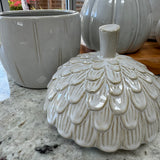 Off White Glazed Ceramic Acorn Pumpkin Storage Jar H22cm