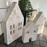 Wooden Houses set of 3 - Whitewashed