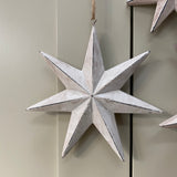 Rustic White Wooden Hanging Star - 3 sizes