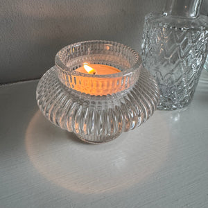 Clear Glass 2-way Tapered candle holder