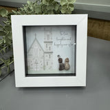 Mini Framed Pebble Art - 'Mr & Mrs Forever starts today'