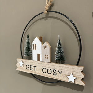 Christmas Metal Ring Hanging Frame - Get cosy
