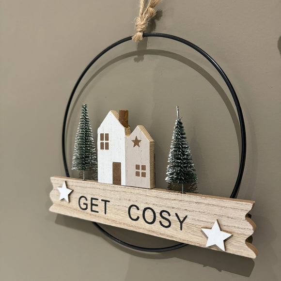 Christmas Metal Ring Hanging Frame - Get cosy