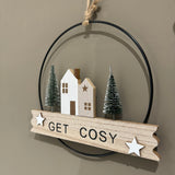 Christmas Metal Ring Hanging Frame - Get cosy