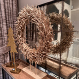 Gold Twig wreath on stand H75cm