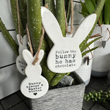 Ceramic Hanging Quotable Bunny - 2 quotes
