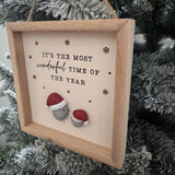 Hanging Wooden Pebble Sign 13cm - Most Wonderful Time...