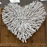 Large White Chunky Twig Heart   *CLICK & COLLECT ONLY*