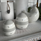 Grey Heart Porcelain Egg - 2 sizes