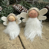 Fabric Small Sitting White Angel - Large