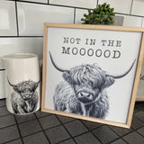 Highland Cow Frame Picture - 'Not in the Moooood!'